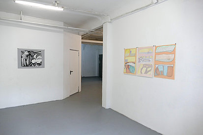 installation view pastel and charcoal