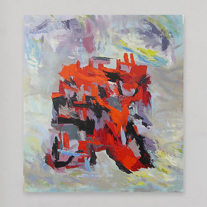 red black (triptych) left panel